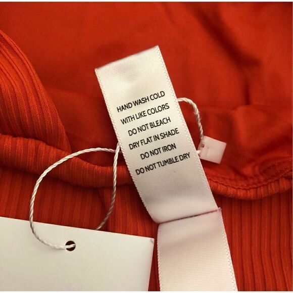 Andie The Asbury Ribed One Piece Swimsuit High neck Adjustable straps Size L NWT - Picture 9 of 9